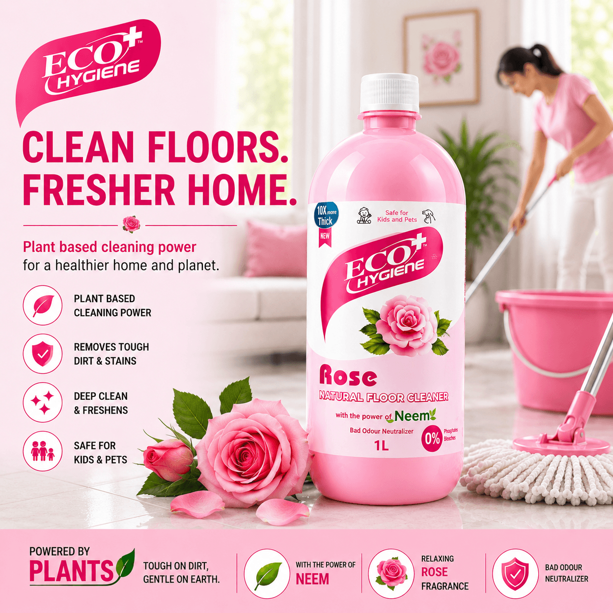 Natural Floor Cleaner - Rose product view 2
